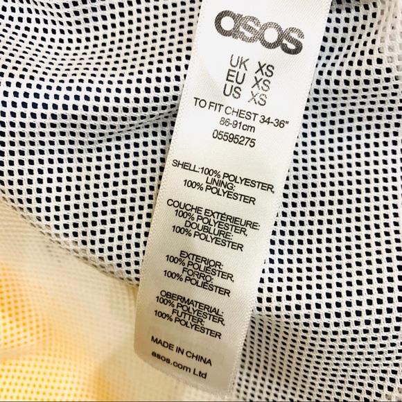 ASOS Men’s Windbreaker in Yellow & Navy - Picture 4 of 4